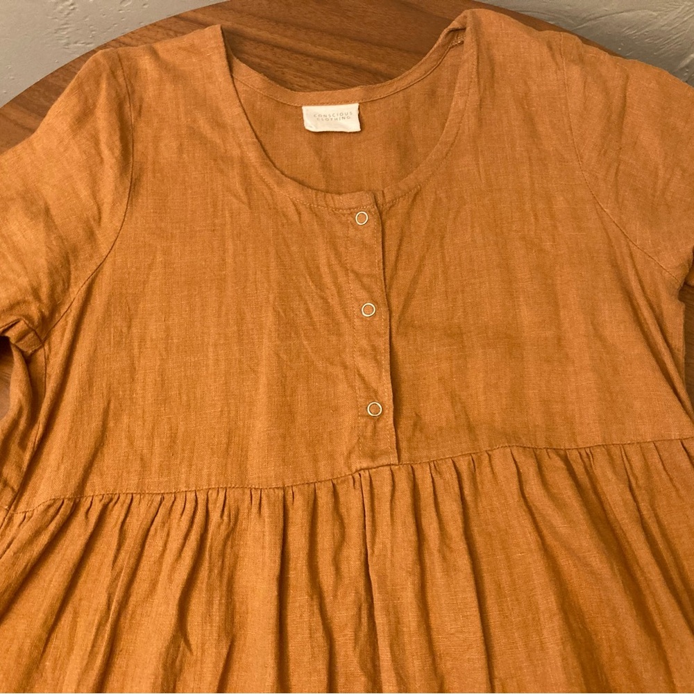 Conscious Clothing Boardwalk Dress in Curry